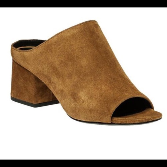 3.1 Phillip Lim Brown Suede Mules with Block Heel - Picture 1 of 9
